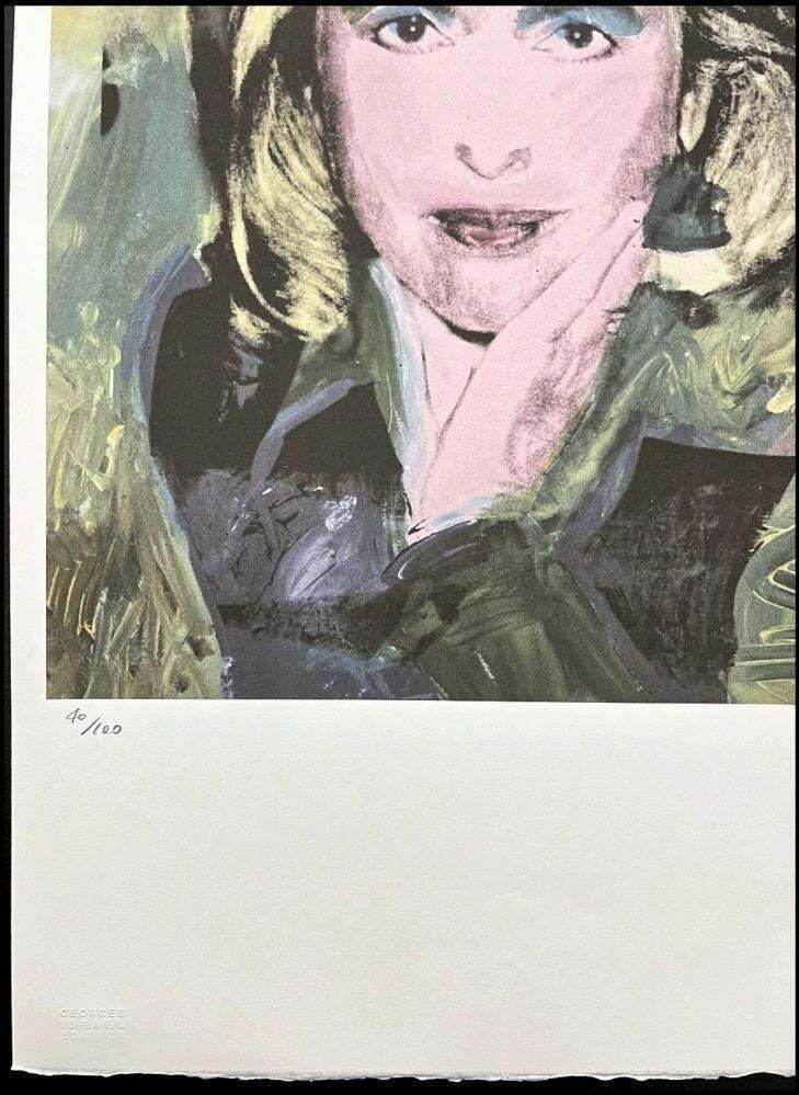 After Andy Warhol, Marcia Weisman Yellow, 1980s, Lithograph photo furniture