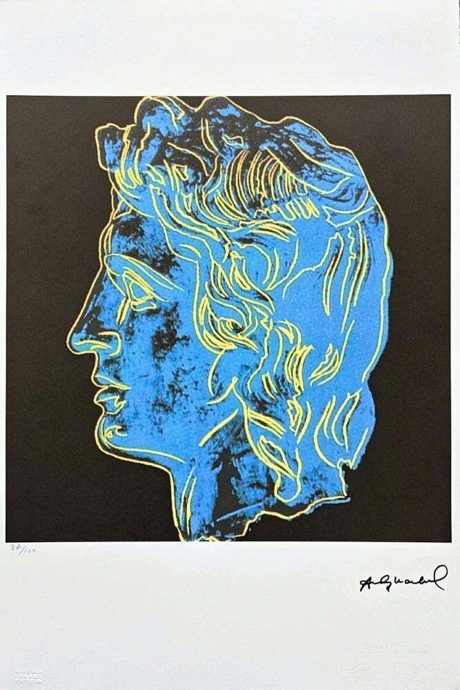 After Andy Warhol, Alexander The Great   Blue On Black Background, 1980s, Lithograph