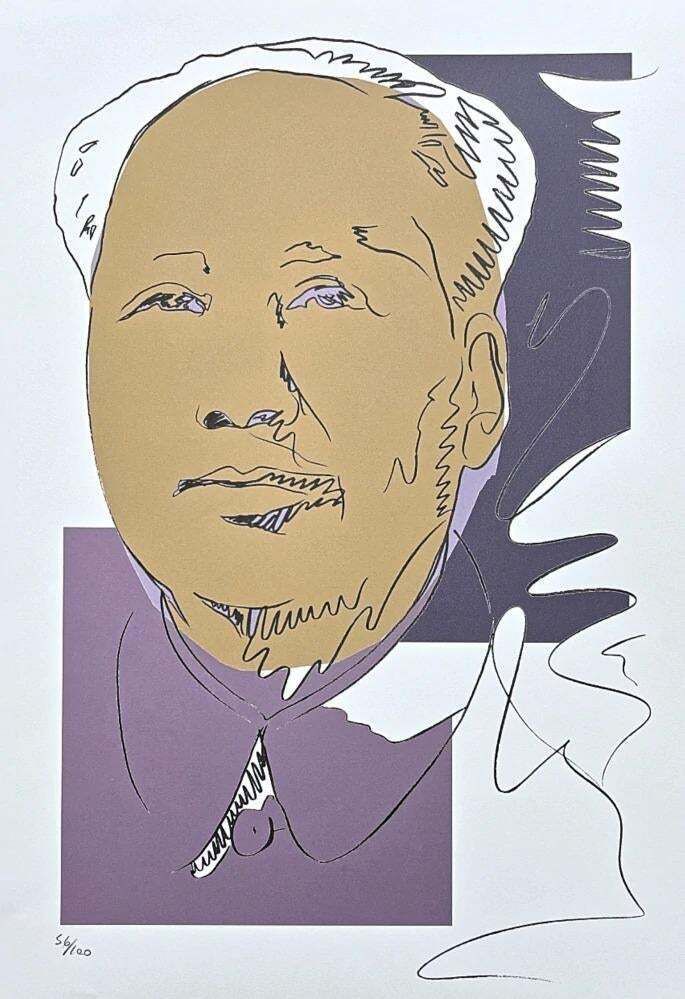 After Andy Warhol, Mao Zedong Drawing Brown, 1980s, Lithograph photo Art