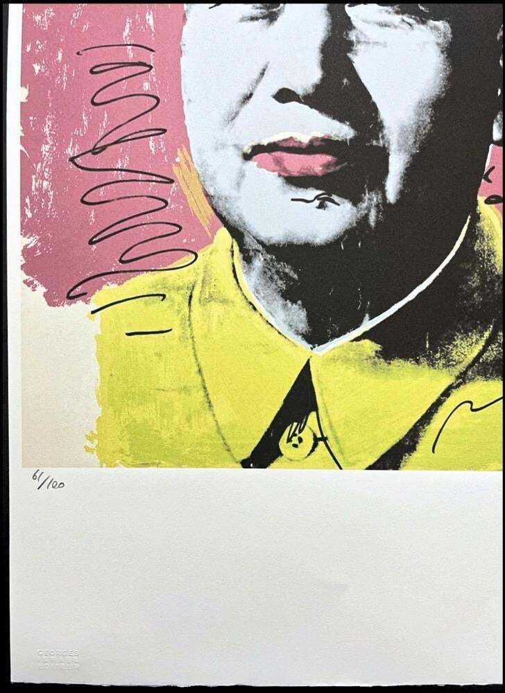 After Andy Warhol,Mao Zedong Pink Yellow, 1980s, Lithograph photo Art