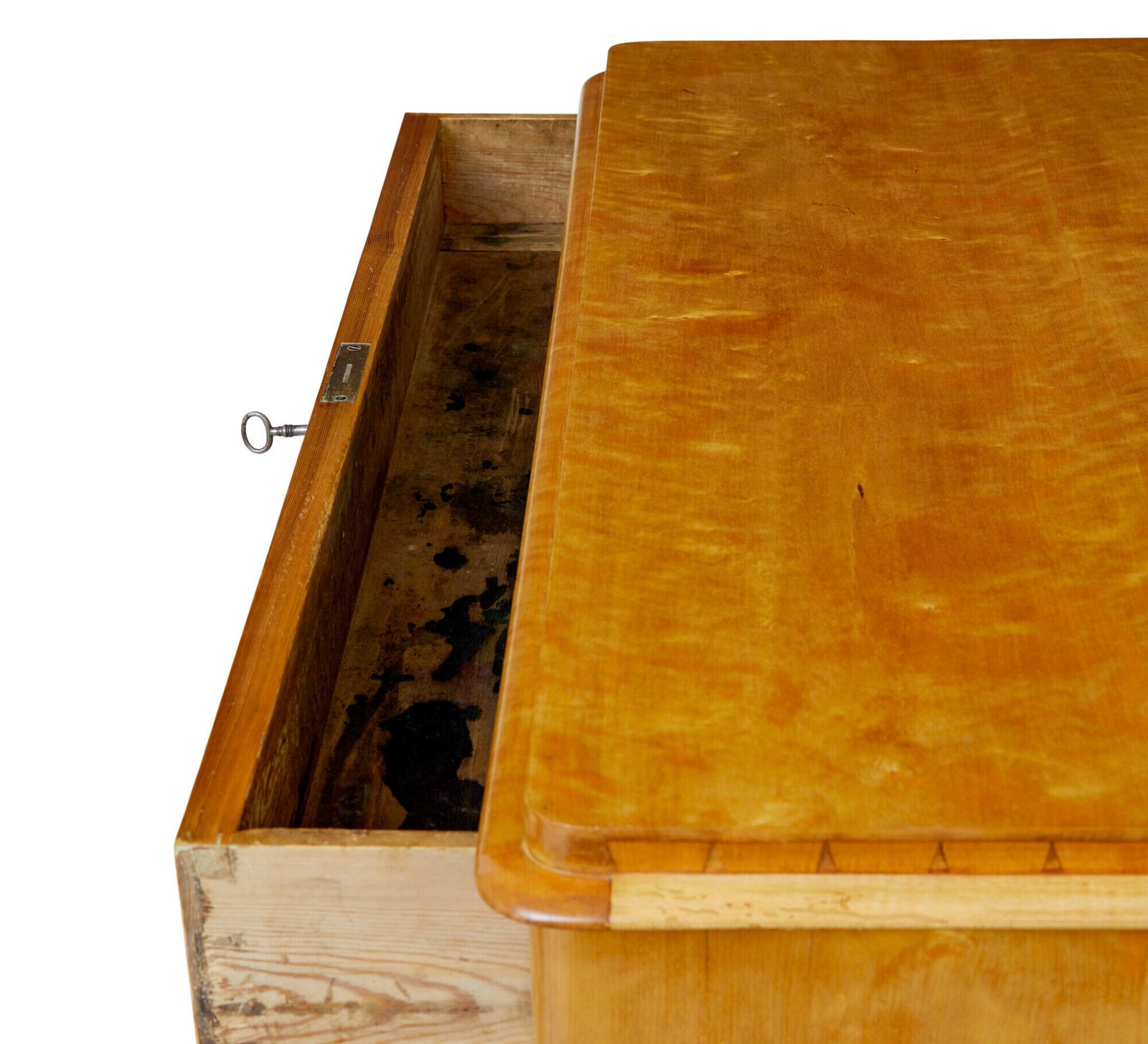 19th Century Swedish Flame Birch Chest Of Drawers photo for sale