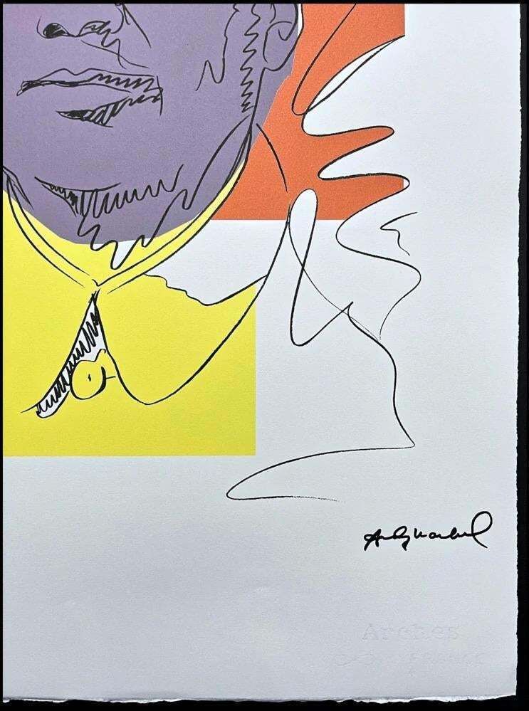 After Andy Warhol, Mao Zedong Drawing Gray Yellow, 1980s, Lithograph photo Art