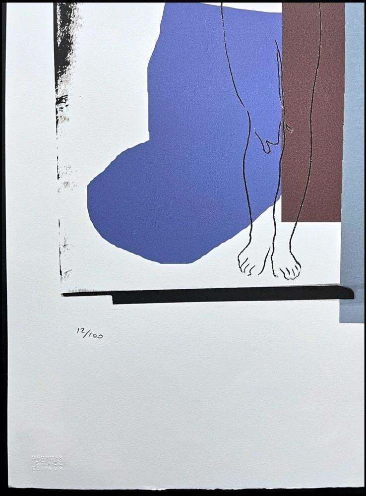 After Andy Warhol, Aphrodite   Blue, 1980s, Lithograph photo furniture