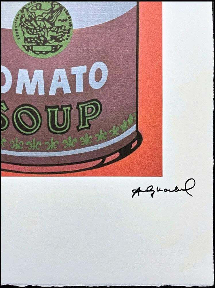 After Andy Warhol, Campbell's Soup Tomato Soup Red Background, 1980s, Lithograph photo Art