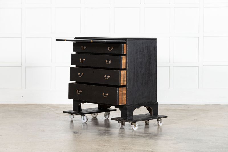 George III Ebonised Mahogany Graduated Writing Chest Drawers photo Furniture