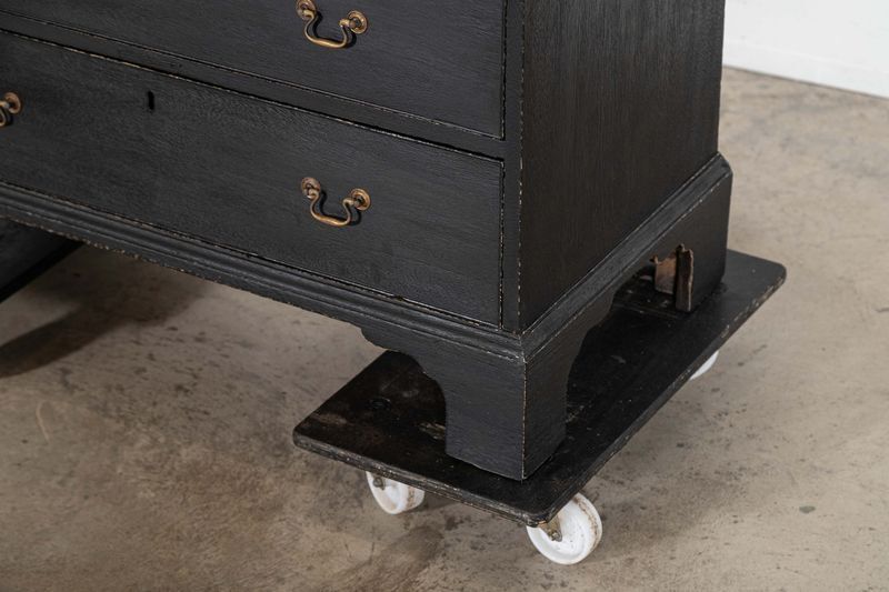 photo vintage George III Ebonised Mahogany Graduated Writing Chest Drawers