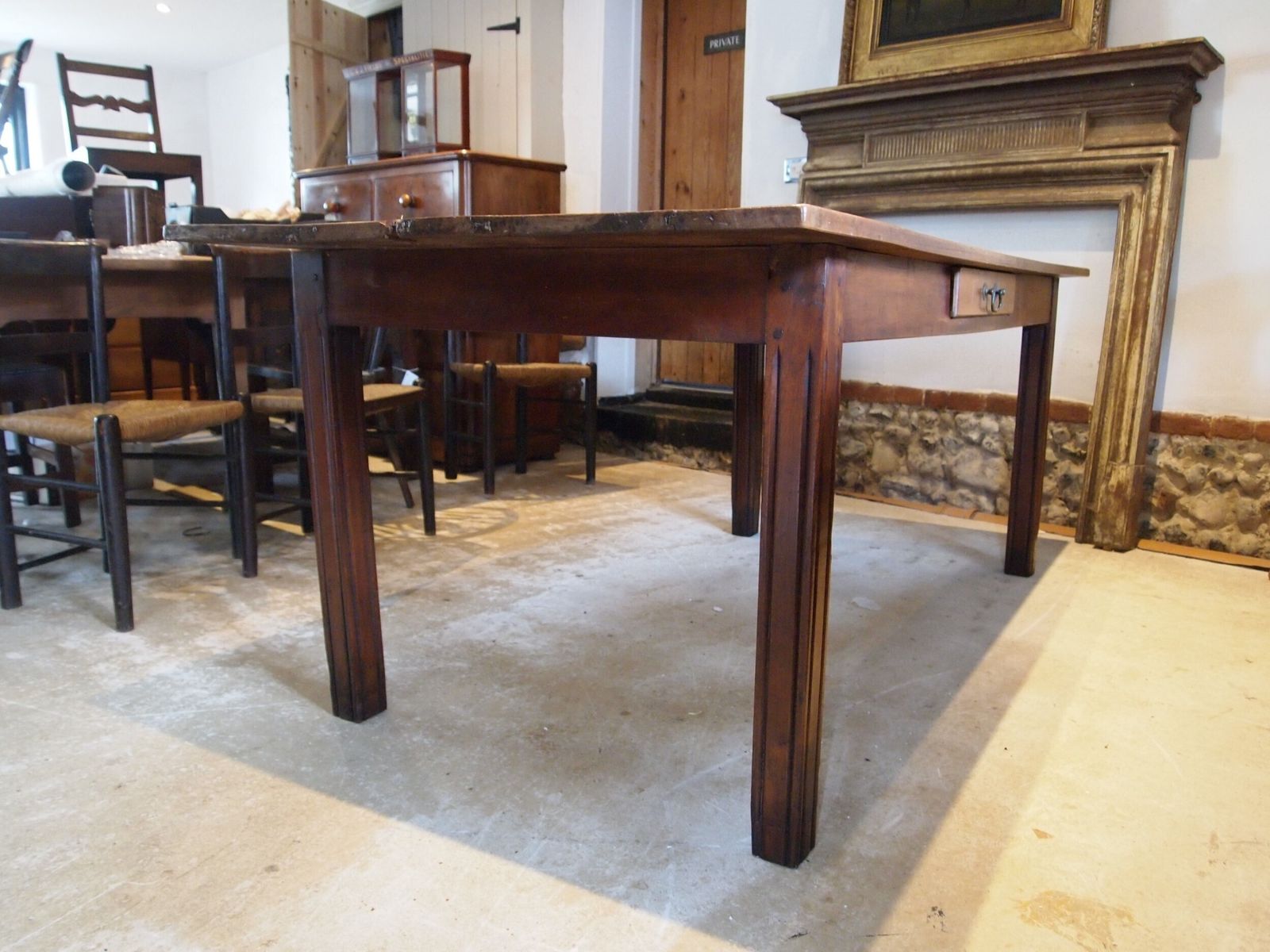 Table Stunning Refectory Farmhouse French Cherry Wood C1870 photo vinterior