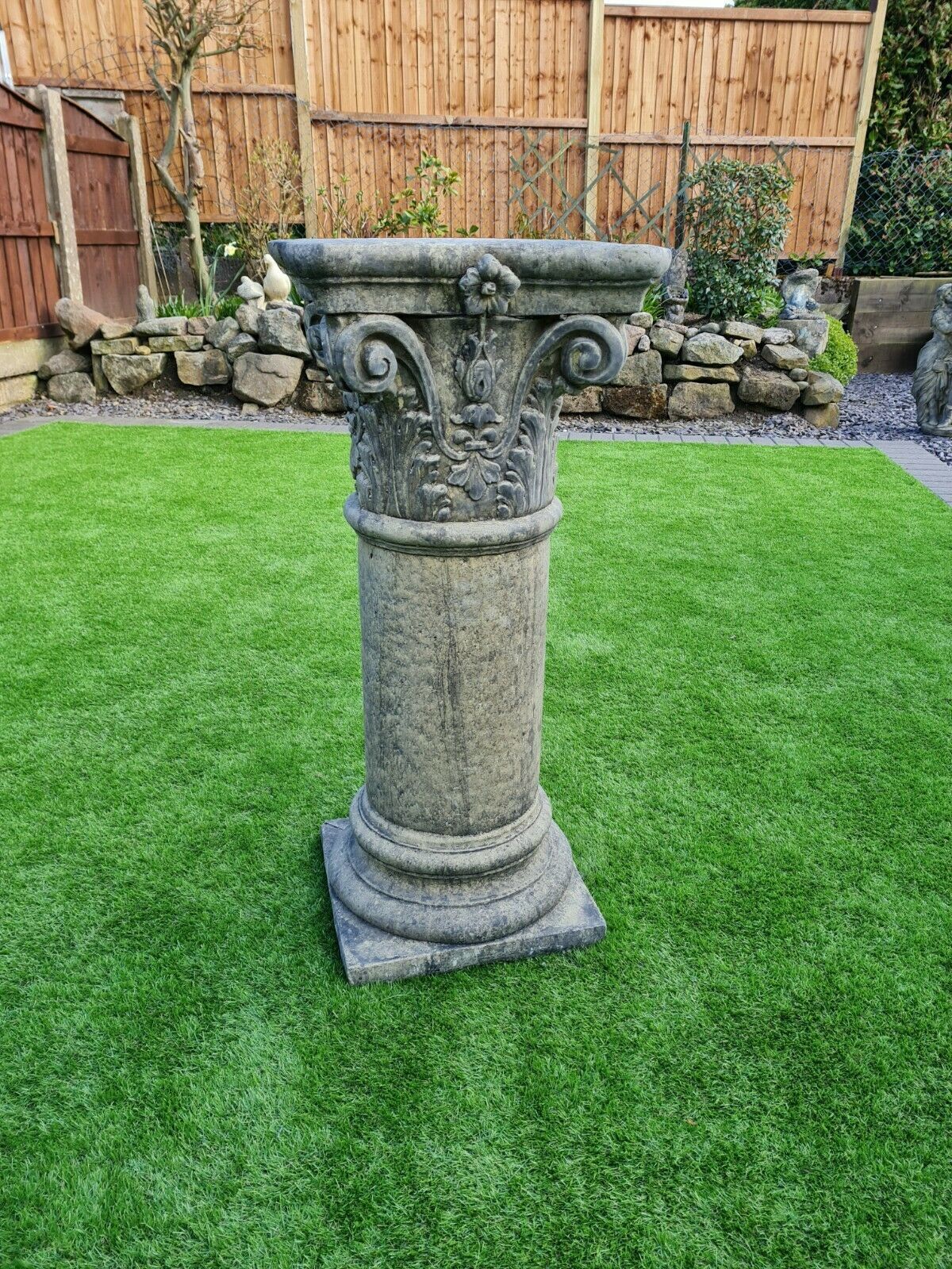 Vintage Large Corinthian Column English Country Stone photo vintage