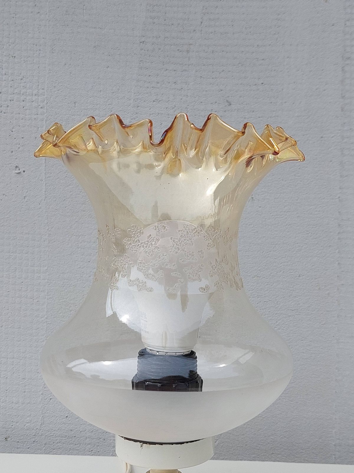 Vintage Table Lamp /Vintage Elegant Bedside Lamp / Mid Century Modern Table Lamp / Special Glass Table Lamp / 1970s photo 158.0