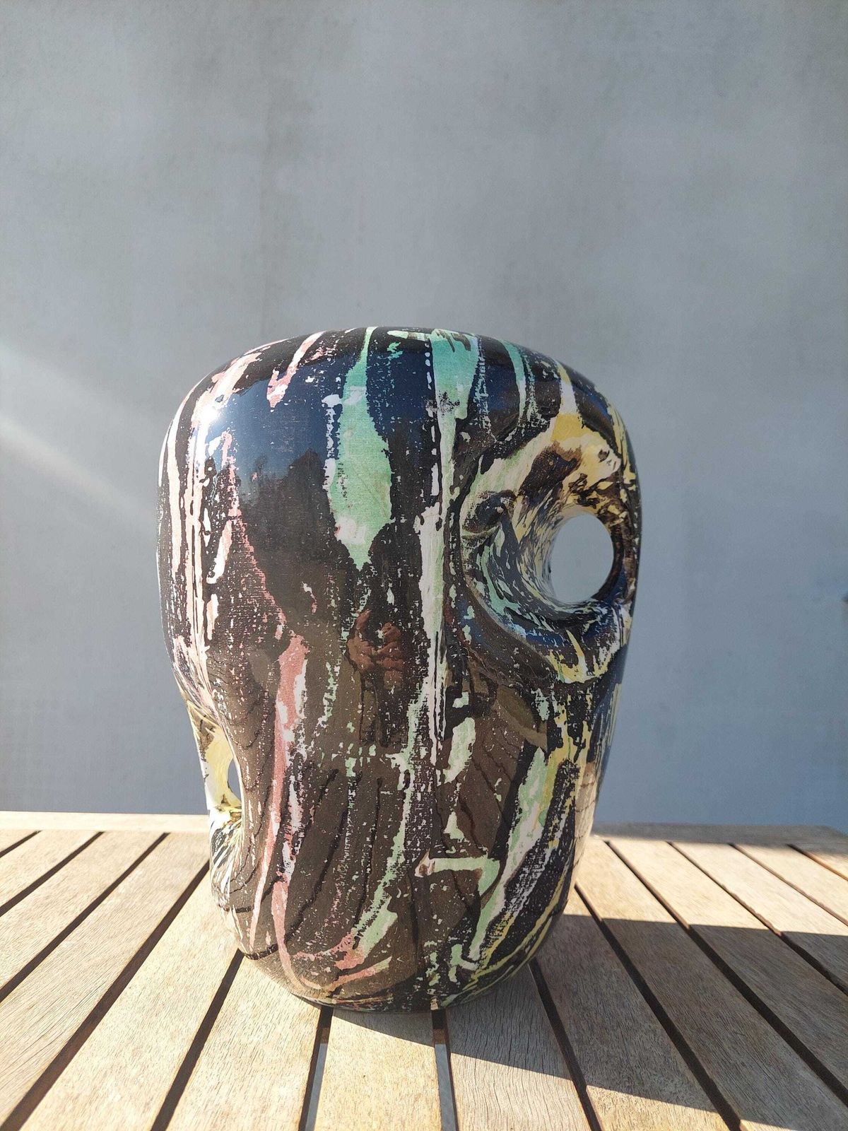 photo furniture Vintage Kil Liboje Glazed Handmade Vase / Retro Glazed Handmade Vase / Clay Glazed Vase /Rare Handmade Vase / Kil Liboje / Yugoslavia / 60's
