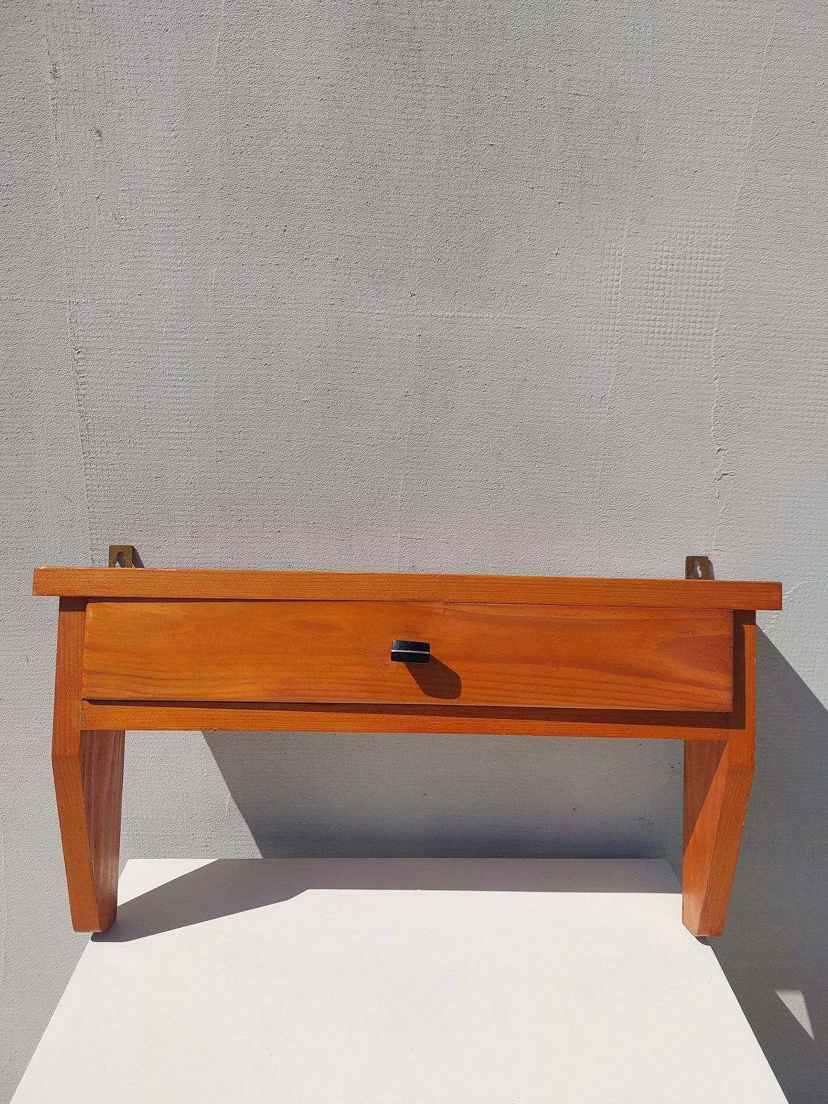 Vintage Wall Shelf With Drawer/Rustic Kitchen Schelf With Drawer/Wall Schelf/Small Wall Cabinet/Farmhouse/ Rustic/Cottage/Shabby Chic/1970's photo vinterior