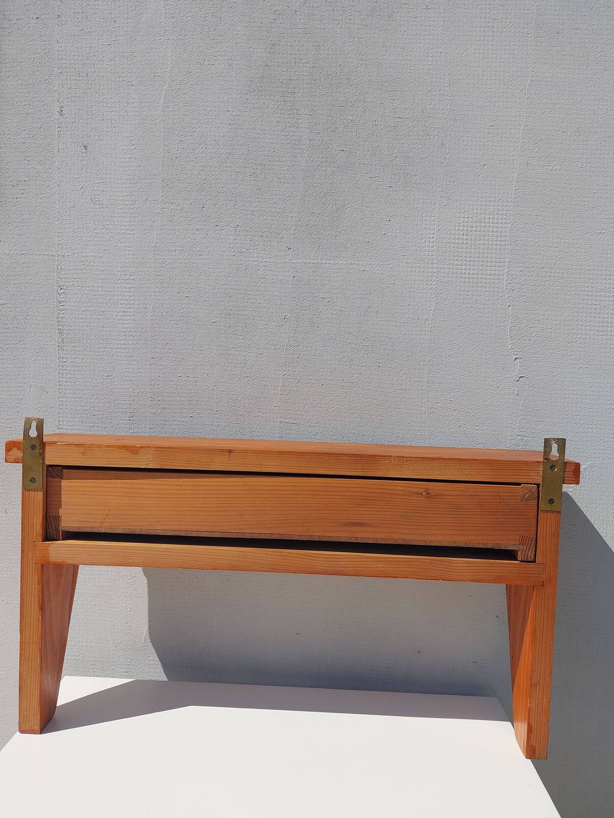 photo for sale Vintage Wall Shelf With Drawer/Rustic Kitchen Schelf With Drawer/Wall Schelf/Small Wall Cabinet/Farmhouse/ Rustic/Cottage/Shabby Chic/1970's