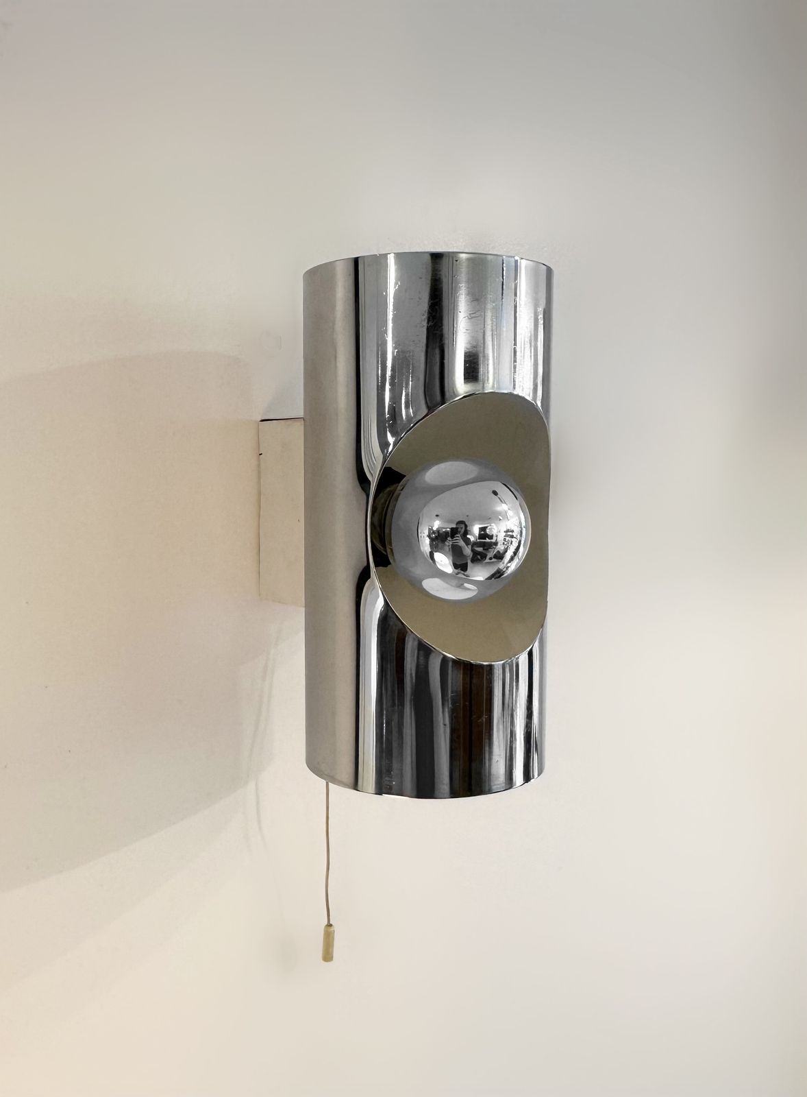 Pair Of Chrome Wall Lights By Philippe Rogier For Prova Denmark, 1970 photo vinterior