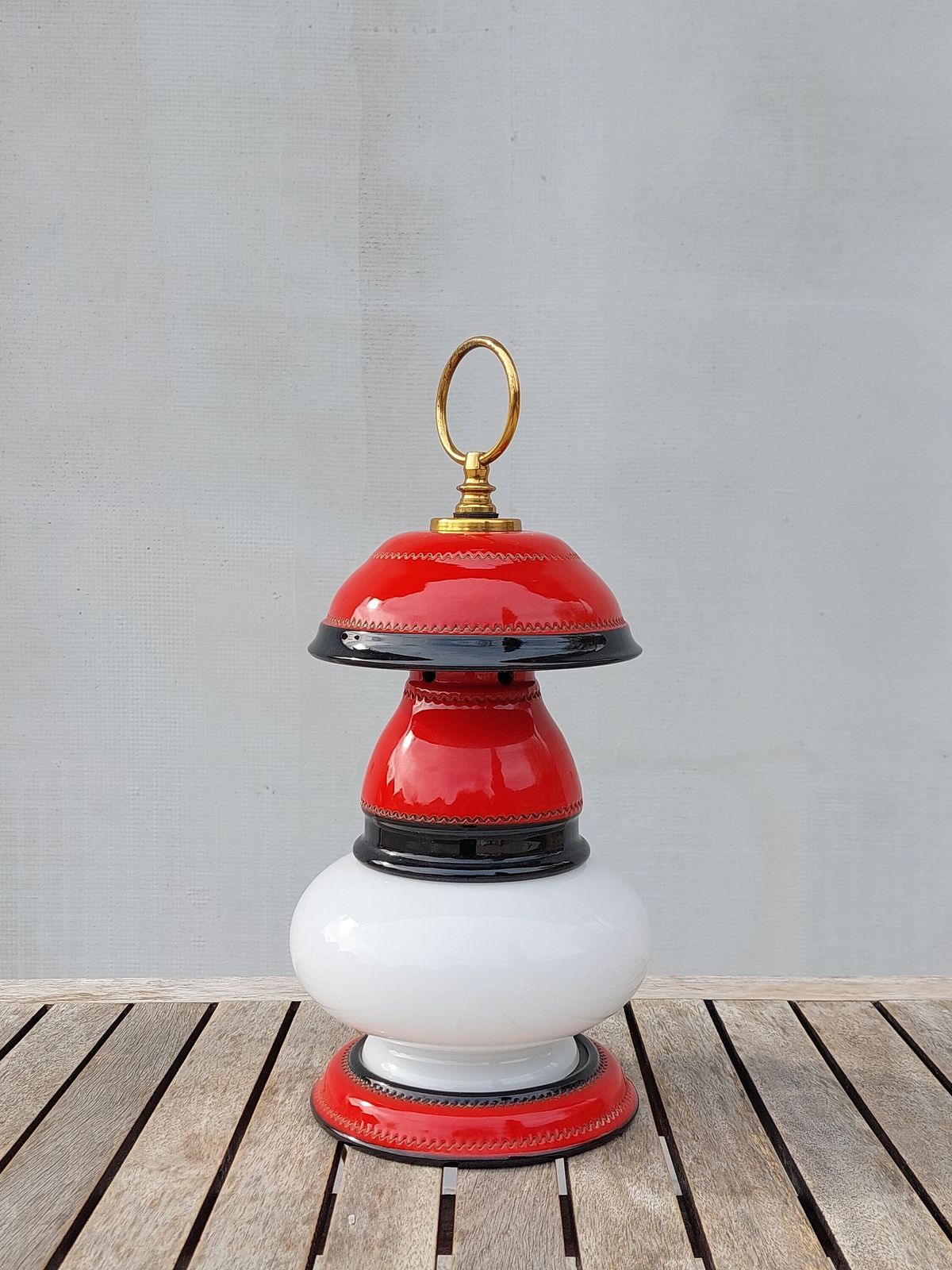 Retro Glass Table Lamp, Space Age Desk Lamp, Pop Art, Mid Century Modern, 70's photo Lighting