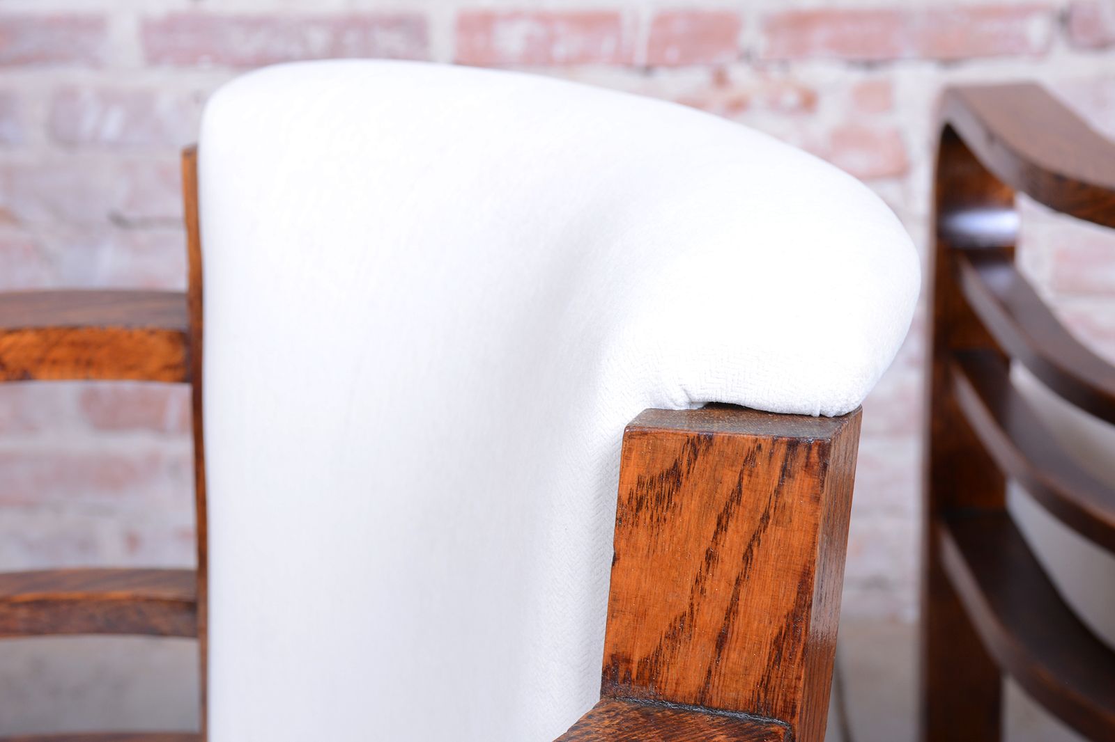Furniture Set Of Four Restored Art Deco Armchairs, By O. Wagner, Oak, Austria, 1910s photo