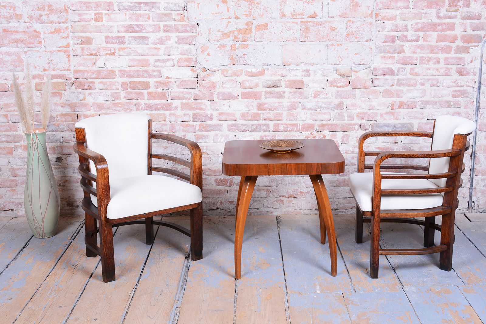 photo buy Set Of Four Restored Art Deco Armchairs, By O. Wagner, Oak, Austria, 1910s