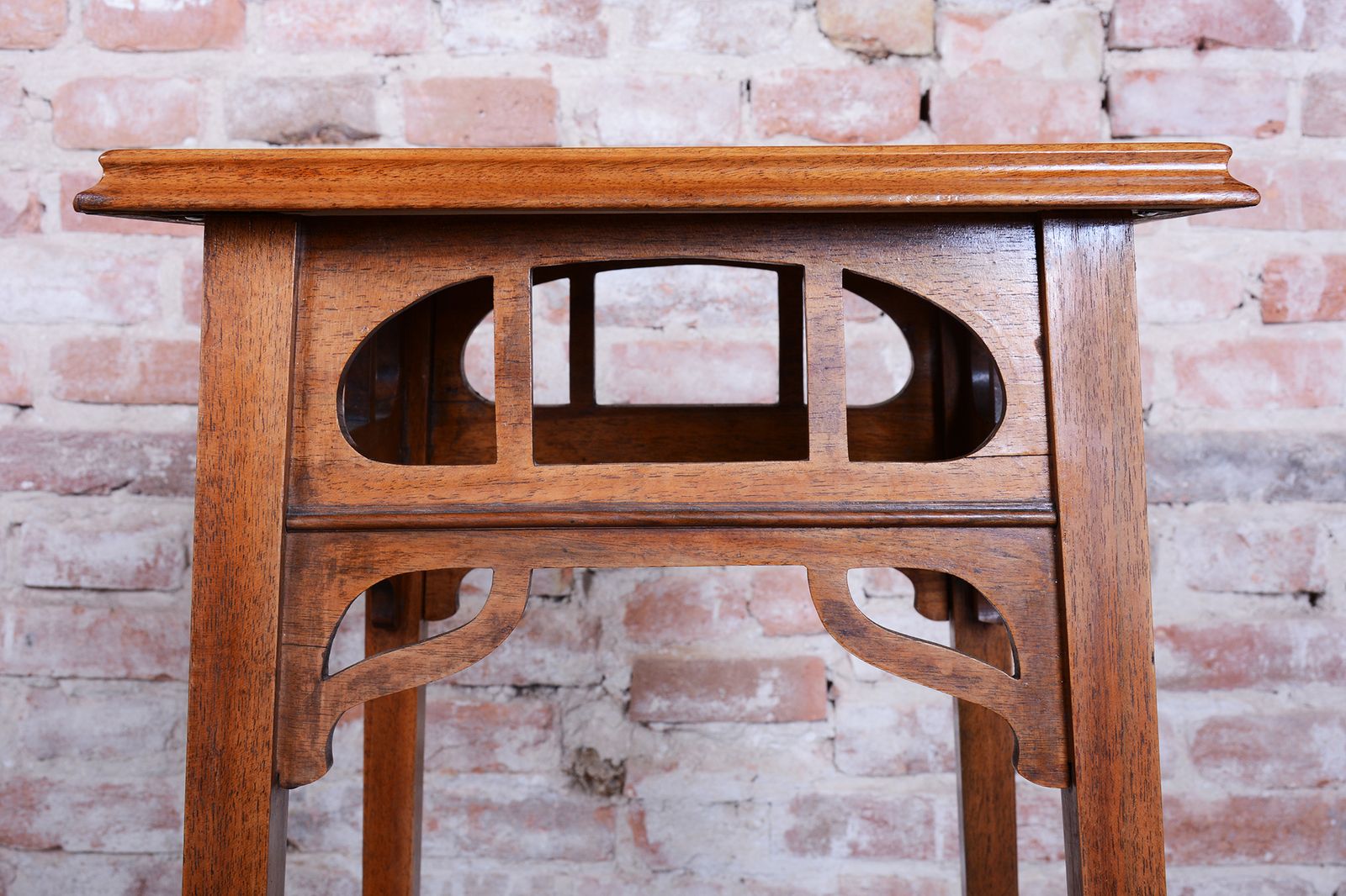 Restored Art Nouveau Pedestal, Walnut, Revived Polish, Czech, 1900s photo for sale
