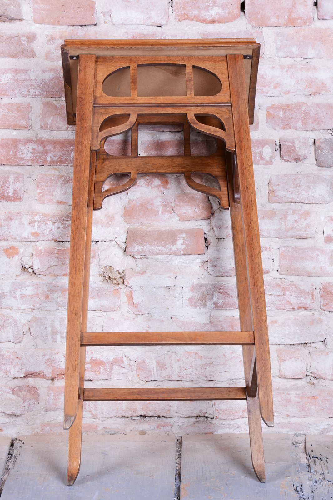 Restored Art Nouveau Pedestal, Walnut, Revived Polish, Czech, 1900s photo Home Decor