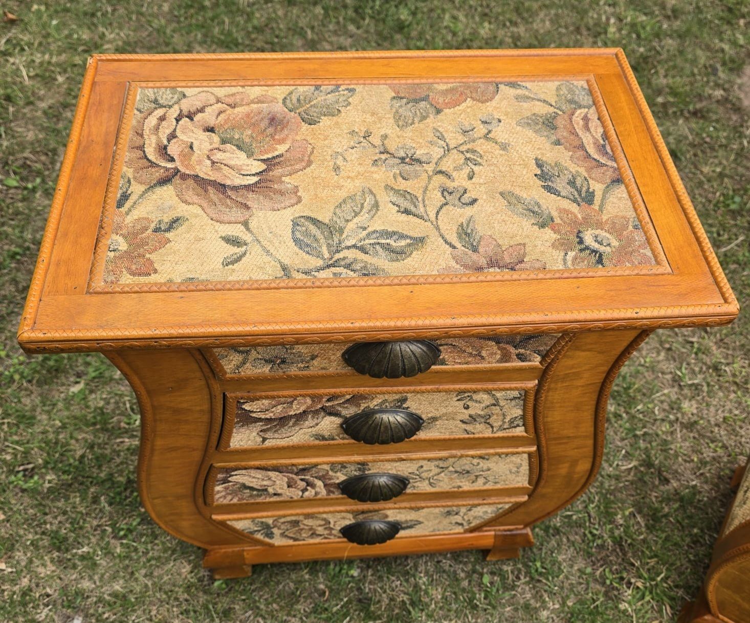 Antique French European Tapestry Nightstands photo vinterior
