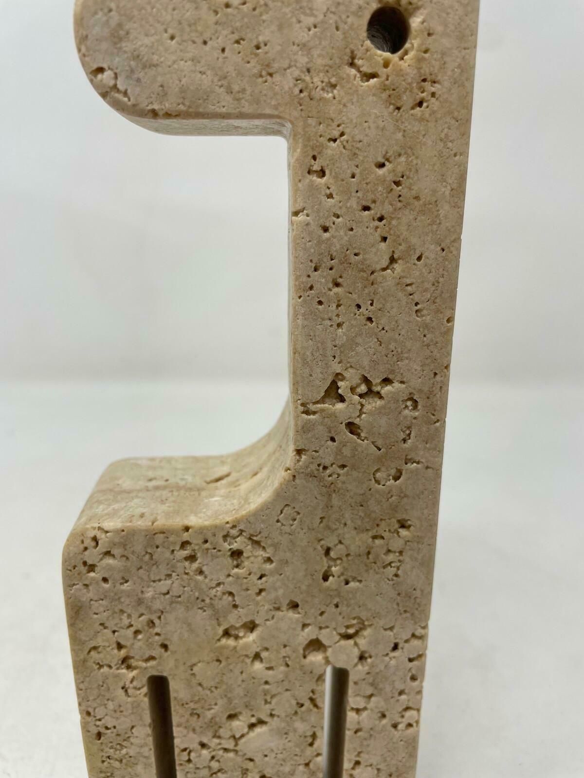 Mid Century Modern Pair Of Travertine Bookends By Fratelli Mannelli, Italy, 1970 photo for sale