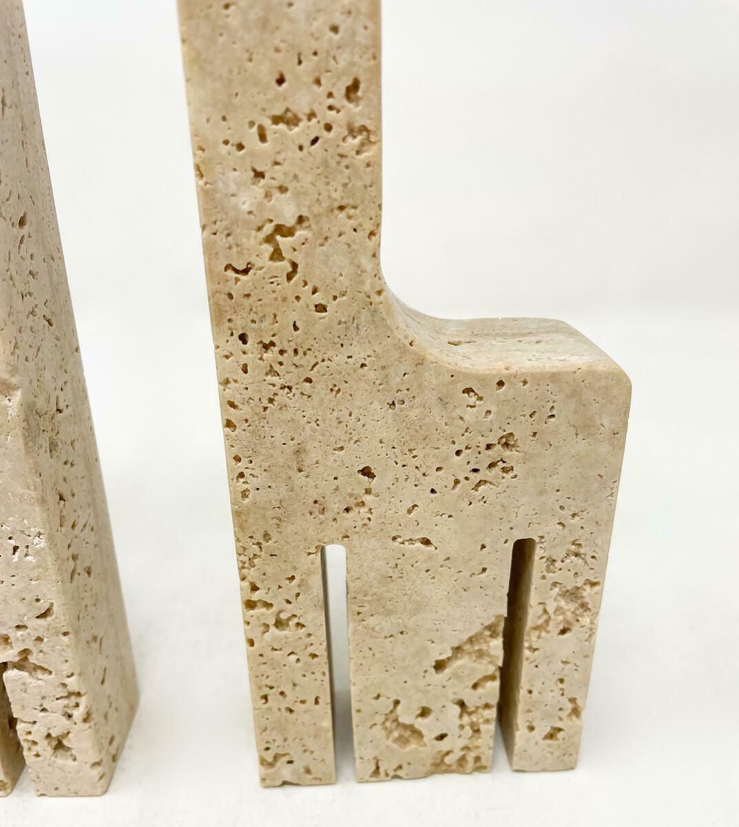 Mid Century Modern Pair Of Travertine Bookends By Fratelli Mannelli, Italy, 1970 photo 1553.0