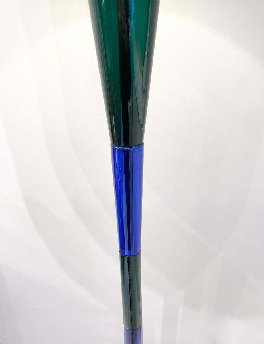 photo furniture Mid Century Modern Blue And Green Murano Glass Floor Lamp By Fulvio Bianconi