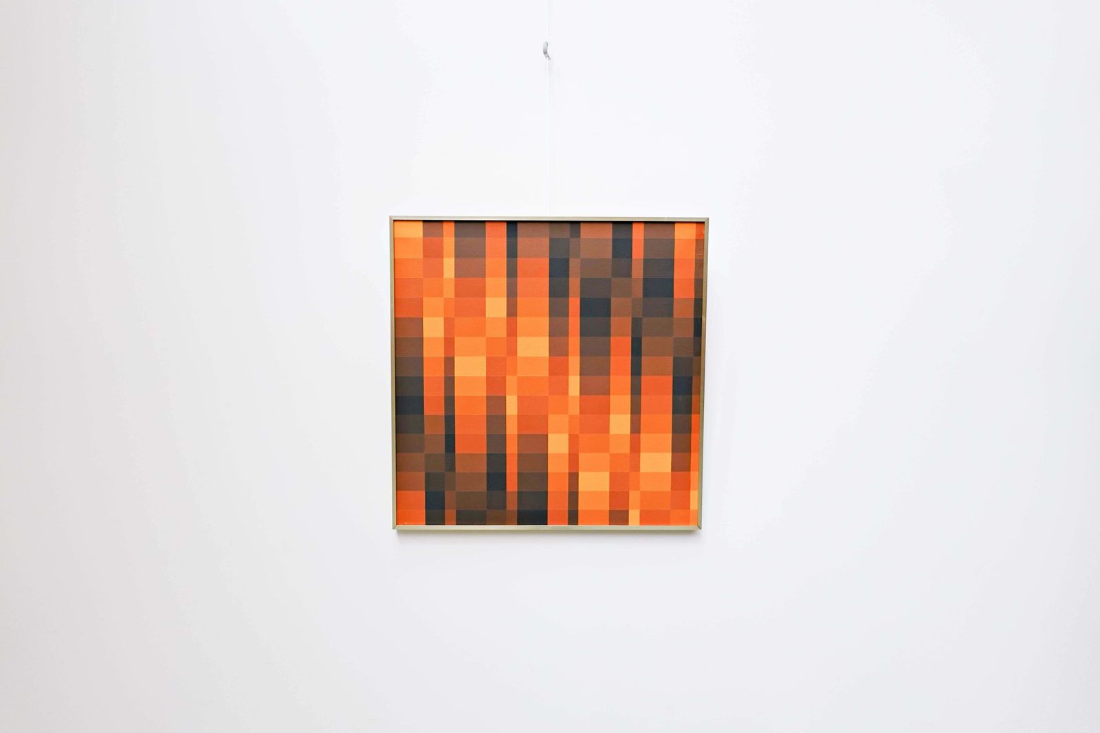 Georges Vaxelaire, Oil On Canvas, "Geometric Composition With Brown Tones", 1975 photo furniture