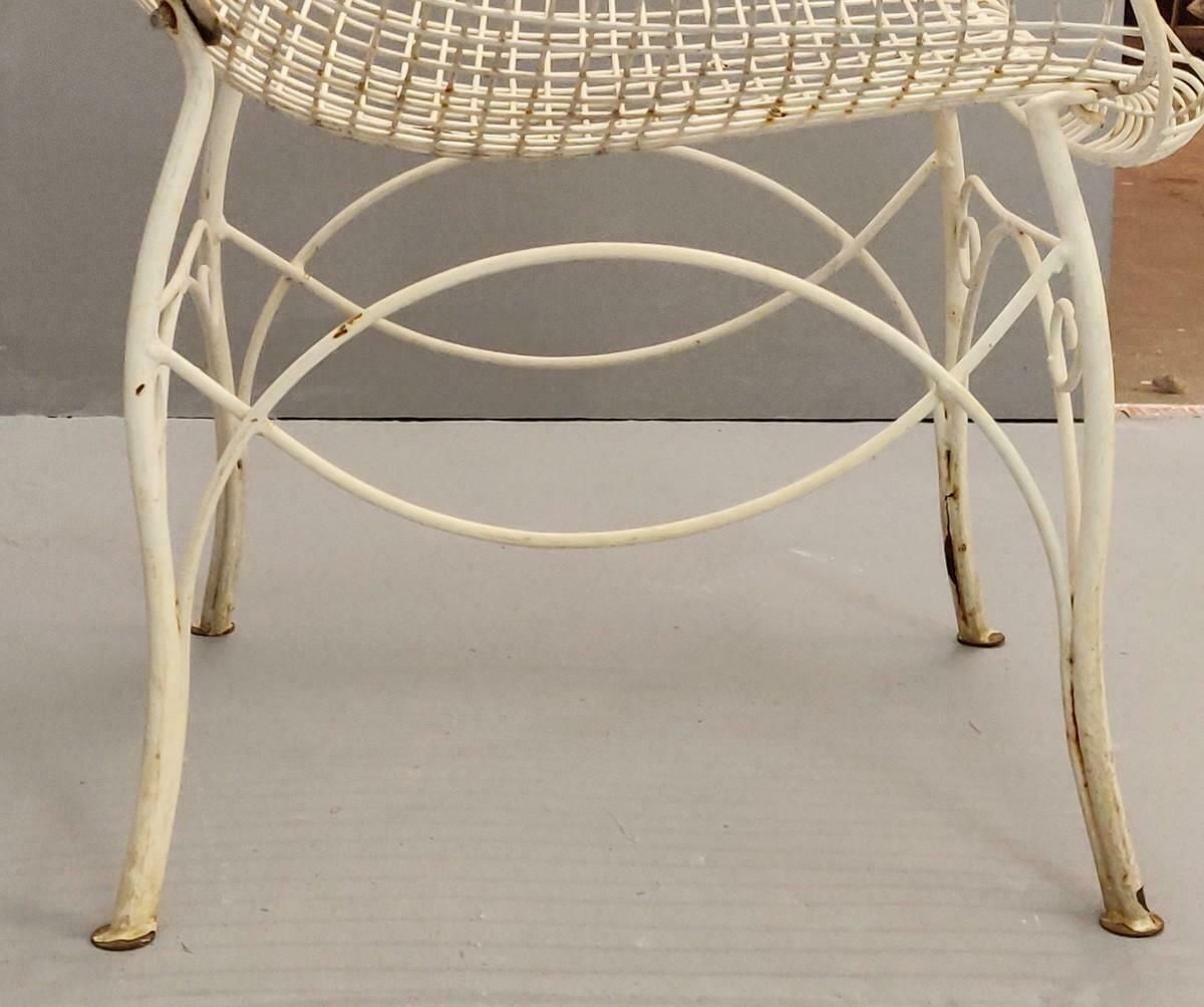 Pair Of Wrought Iron Garden Armchairs Painted, 1950 photo vinterior