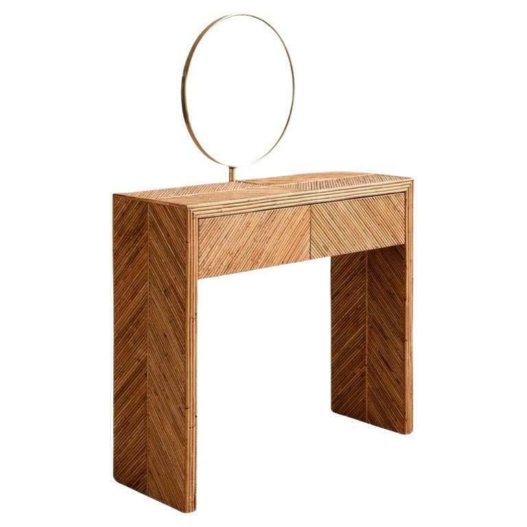 Contemporary Vanity, Bamboo And Glass, Italy