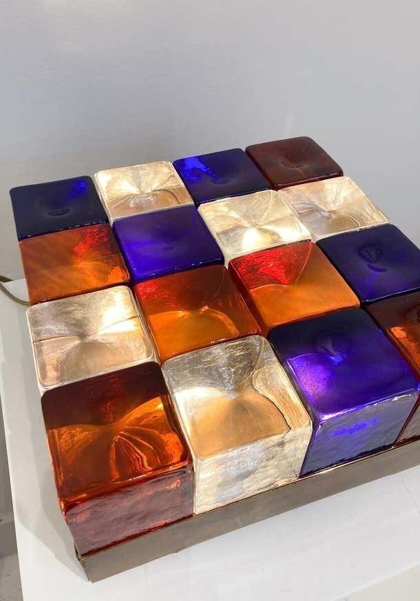 Contemporary Modular Murano Glass Table Lamp photo vintage