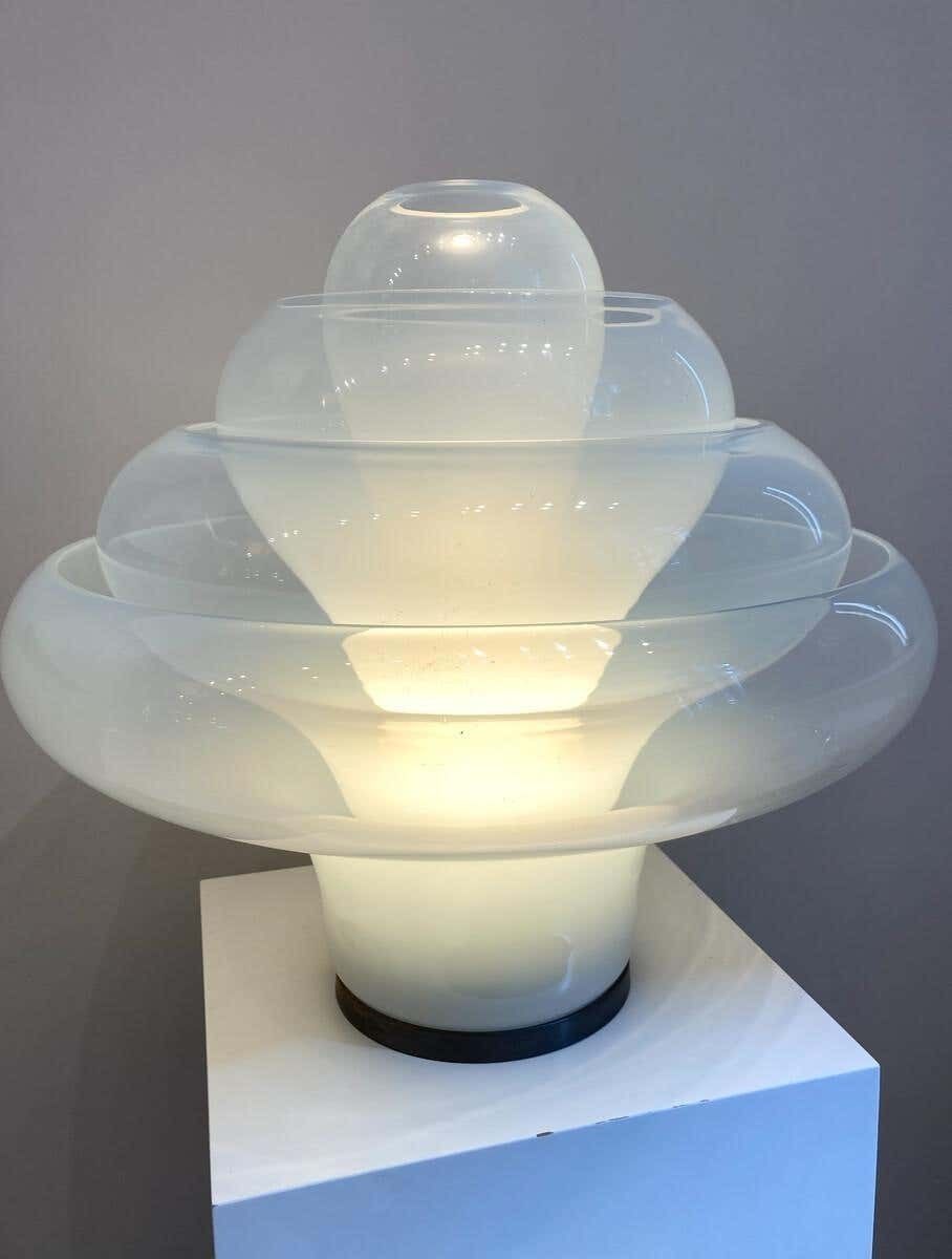 Lotus Table Lamp By Carlo Nason For Mazegga, Murano Glass, Italy, 1960s photo vinterior