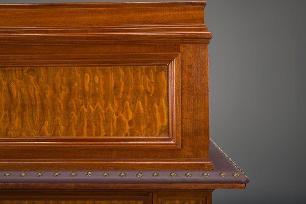 Wilhelmine Secretary In Walnut & Exotic Veneer With Leather Top photo furniture
