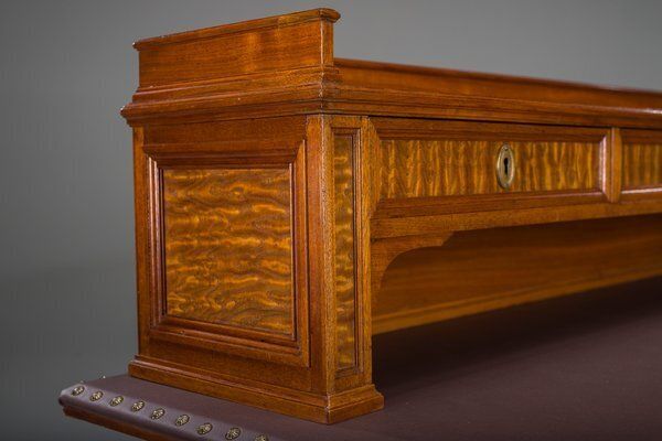 Wilhelmine Secretary In Walnut & Exotic Veneer With Leather Top photo buy
