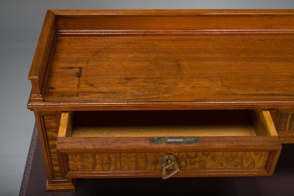 Wilhelmine Secretary In Walnut & Exotic Veneer With Leather Top photo vintage