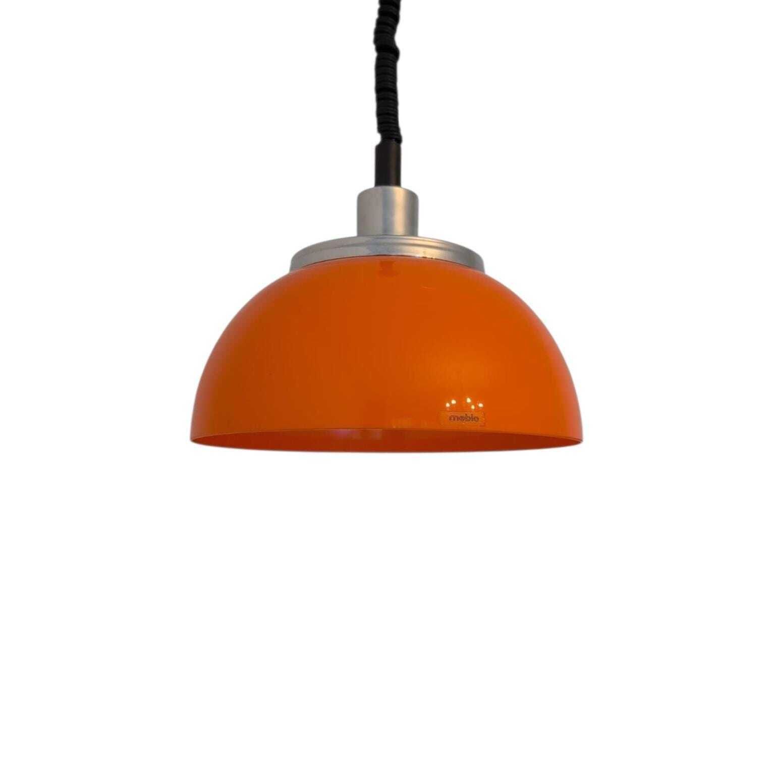Vintage Space Age Brown Ufo Ceiling Lamp With Adjustable Spotlight – Spring Height Mechanism photo vintage