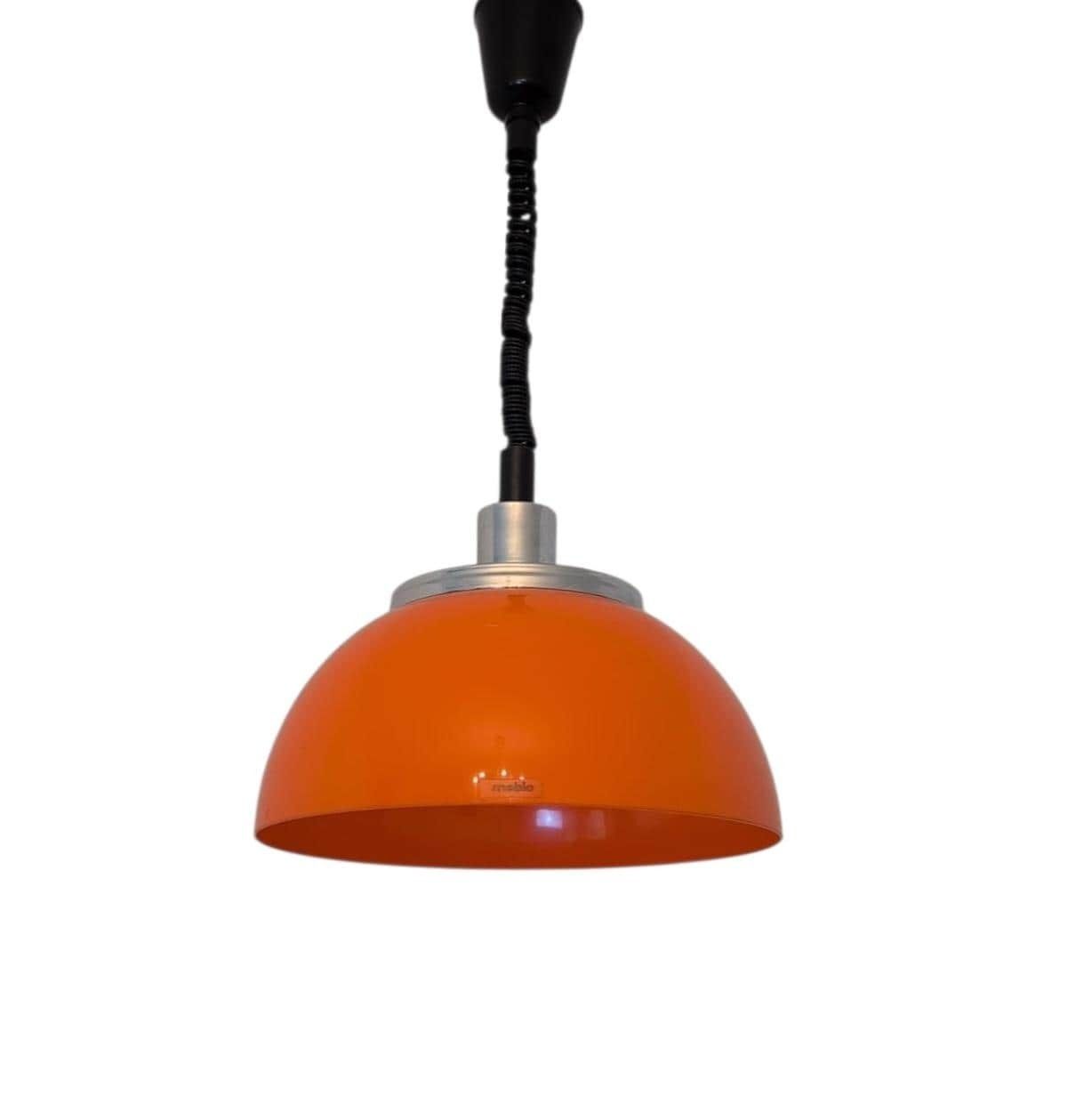 photo for sale Vintage Space Age Brown Ufo Ceiling Lamp With Adjustable Spotlight – Spring Height Mechanism
