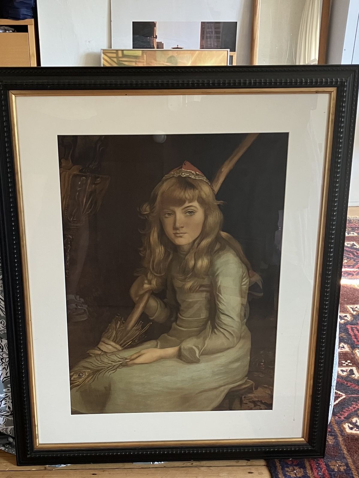 Magnificent Large Framed Cinderella Print Of Original By Sir John Everett Millais photo furniture