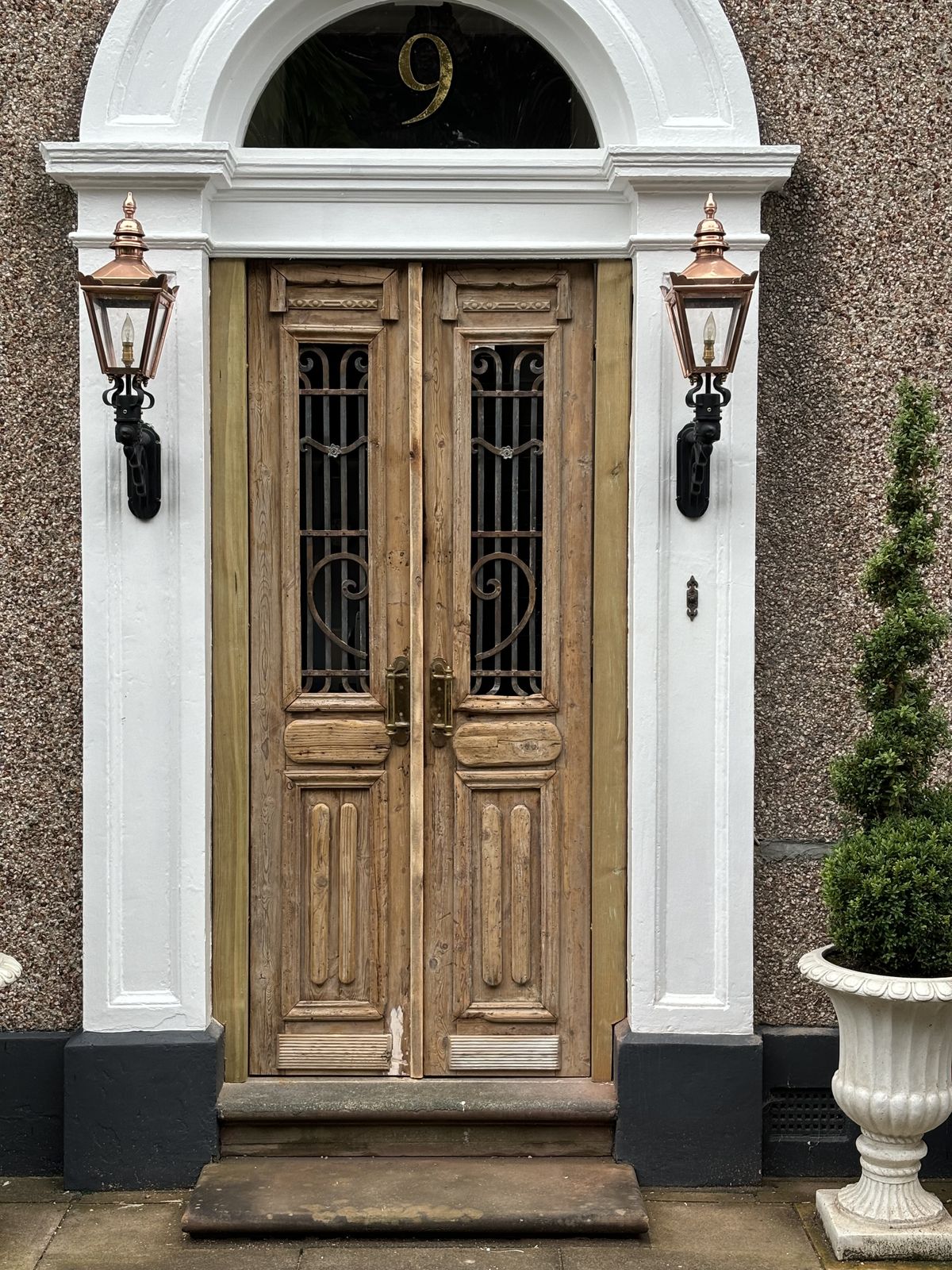 Pair Of Antique French Doors Wih Beautiful Detailing And Metalwork photo vinterior
