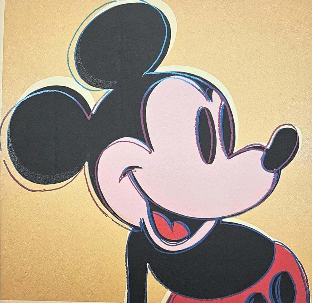After Andy Warhol, Mickey Mouse Brown Gold, 1980s, Lithograph photo furniture