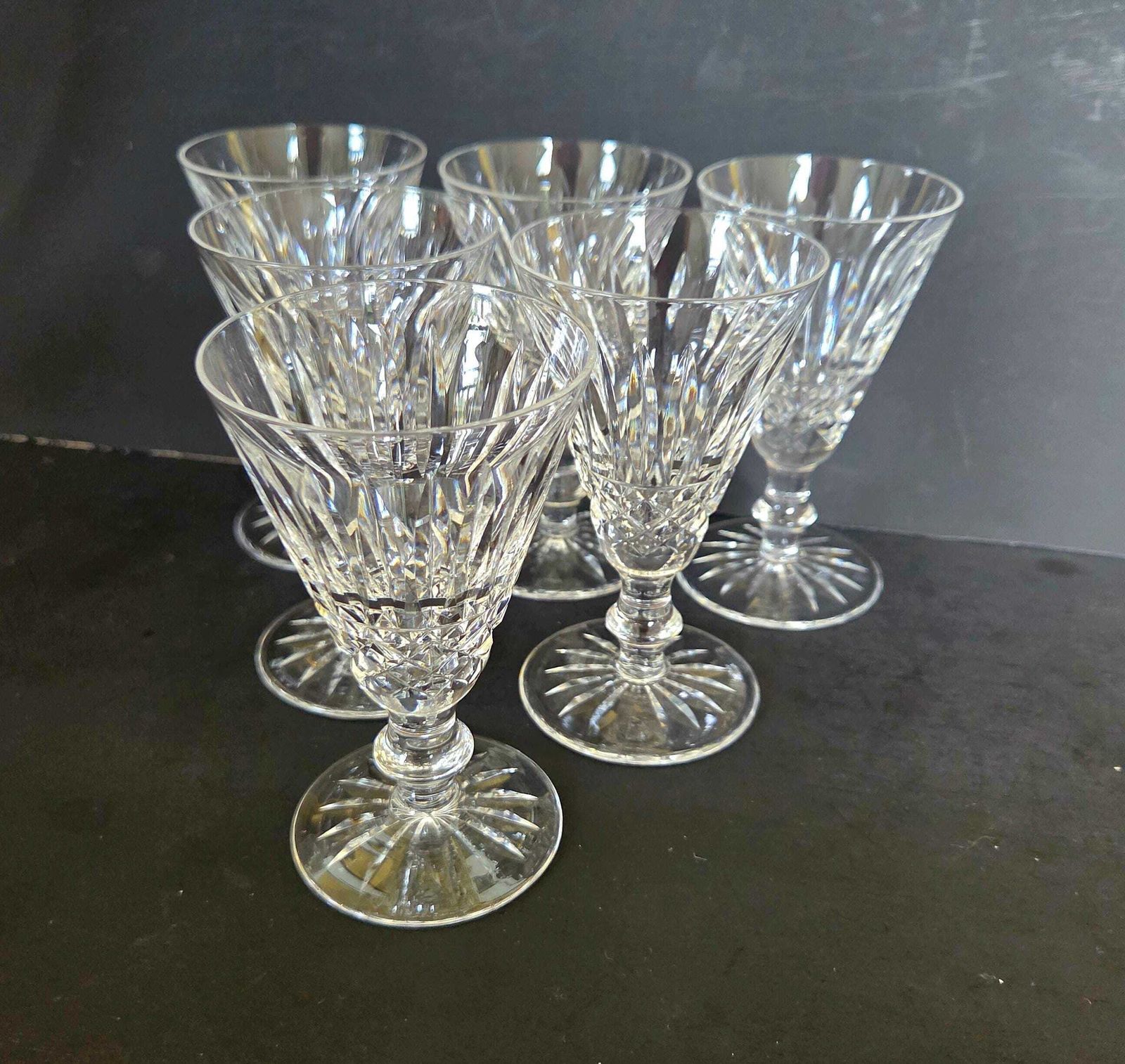 Set Of 6 Vintage Waterford Crystal Sherry Or Port Glasses In The Tramore Pattern, Handblown And Cut, Ireland photo 95.0