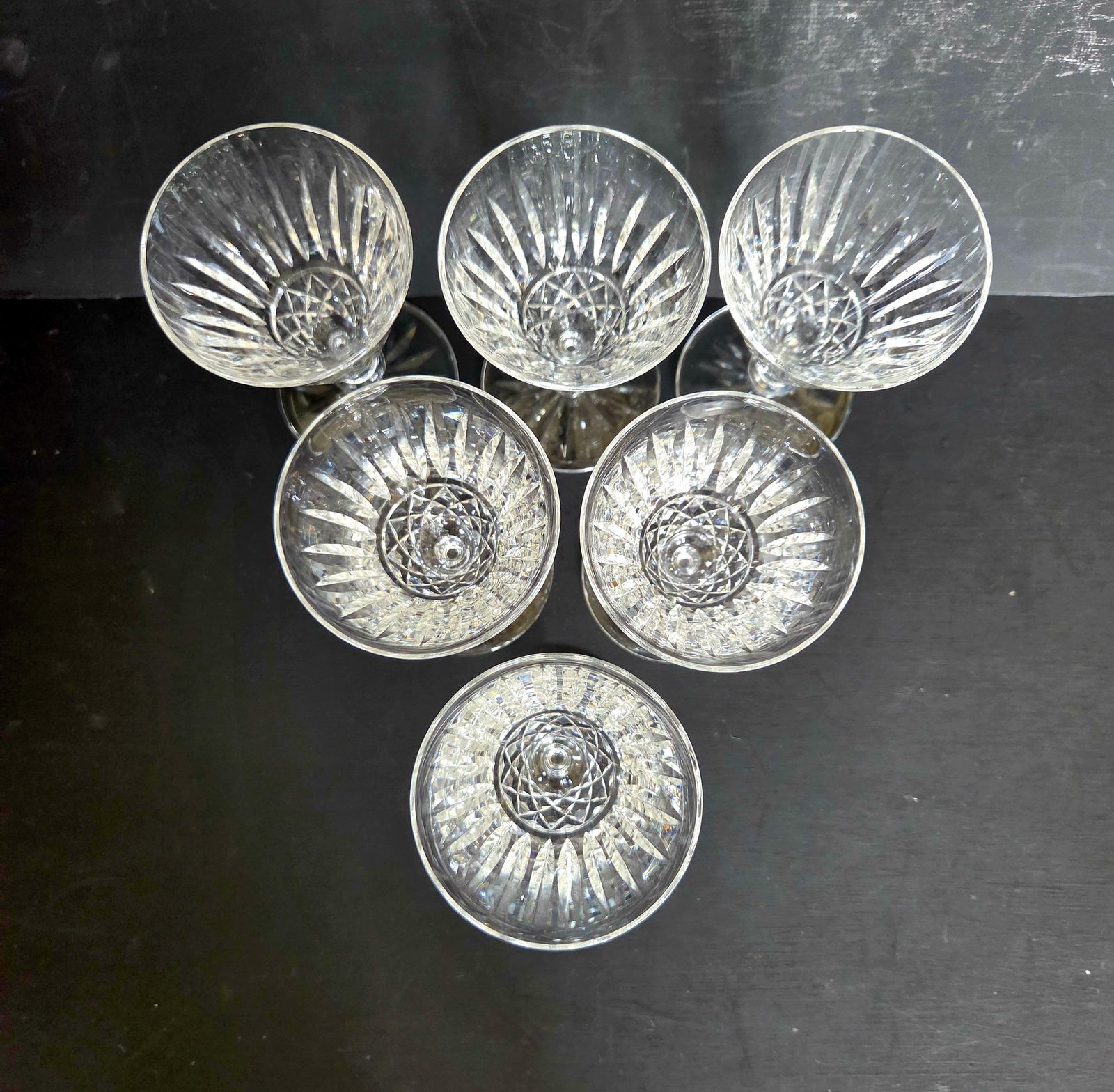 Set Of 6 Vintage Waterford Crystal Sherry Or Port Glasses In The Tramore Pattern, Handblown And Cut, Ireland photo vintage