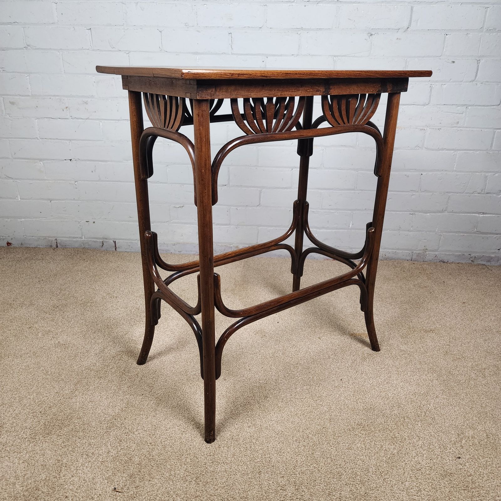 Fischel Side Table "Palmettes" Model Antique Art Nouveau Period photo for sale