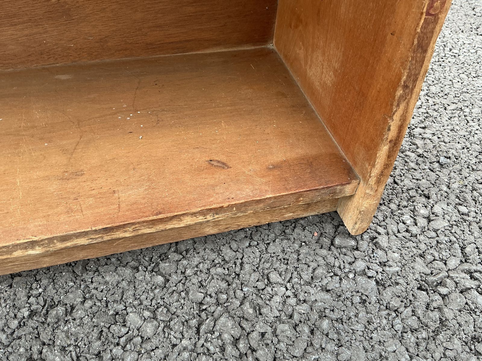 Pair Of Original Unrestored Open Waterfall Bookcases 1950's Schoolroom photo for sale