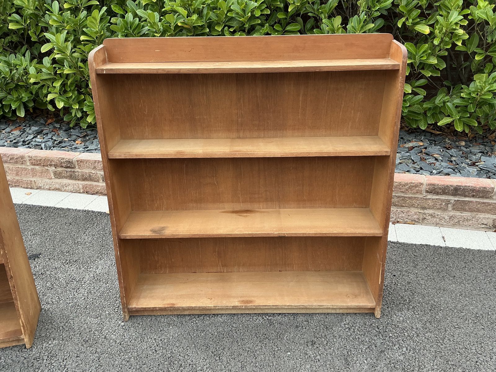 Pair Of Original Unrestored Open Waterfall Bookcases 1950's Schoolroom photo vinterior