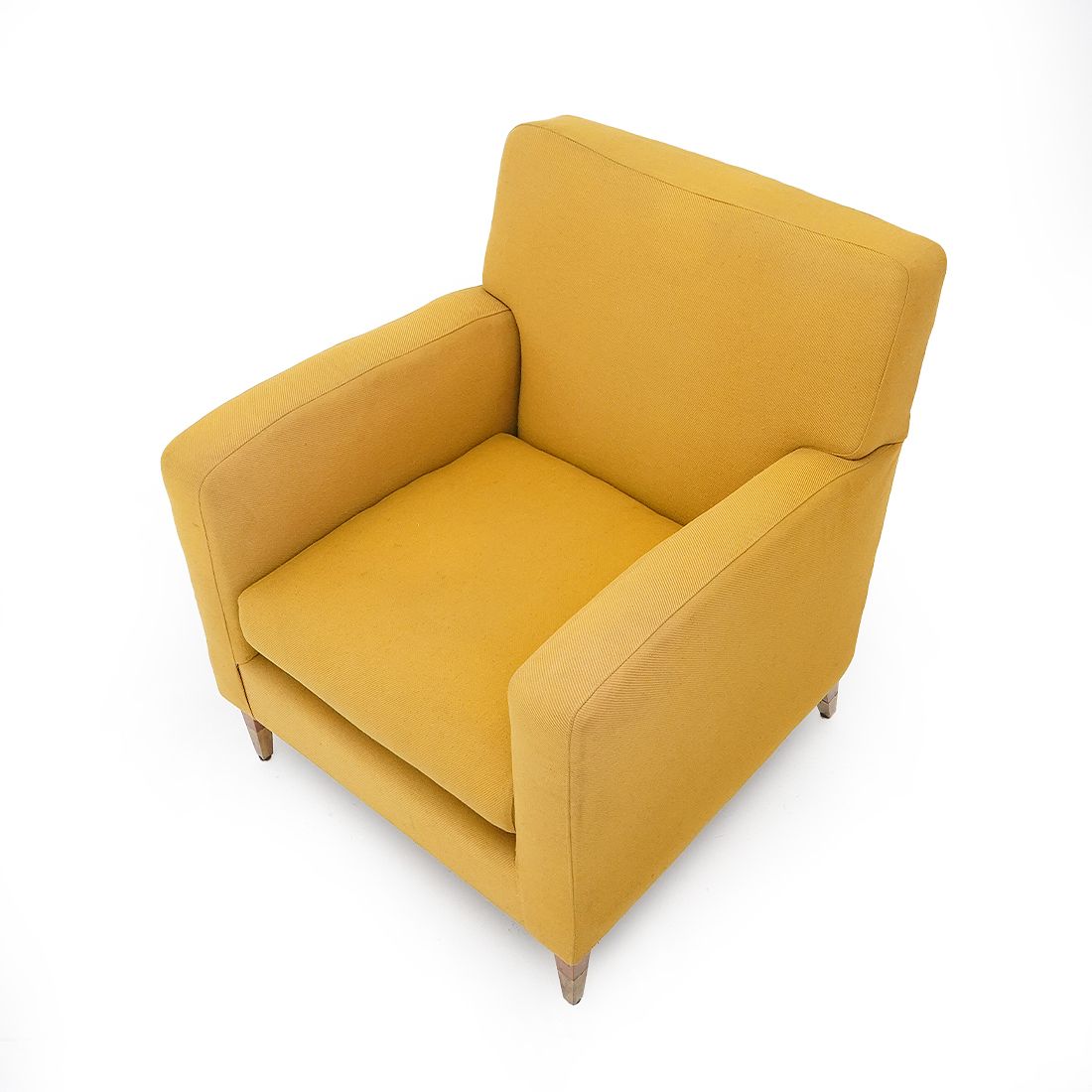 photo for sale Pair Of Yellow Fabric Armchairs, 1950s