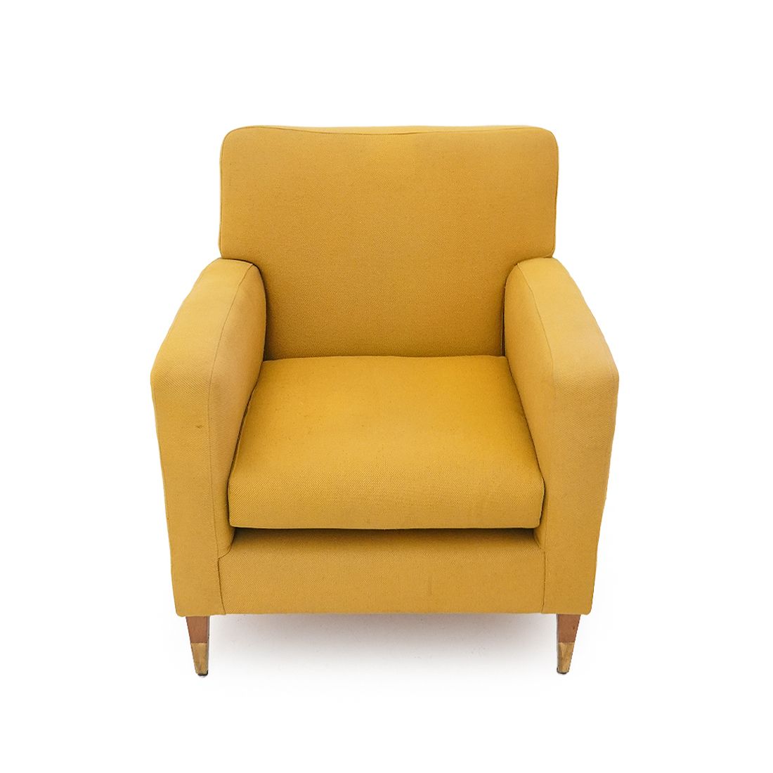 Pair Of Yellow Fabric Armchairs, 1950s photo vintage