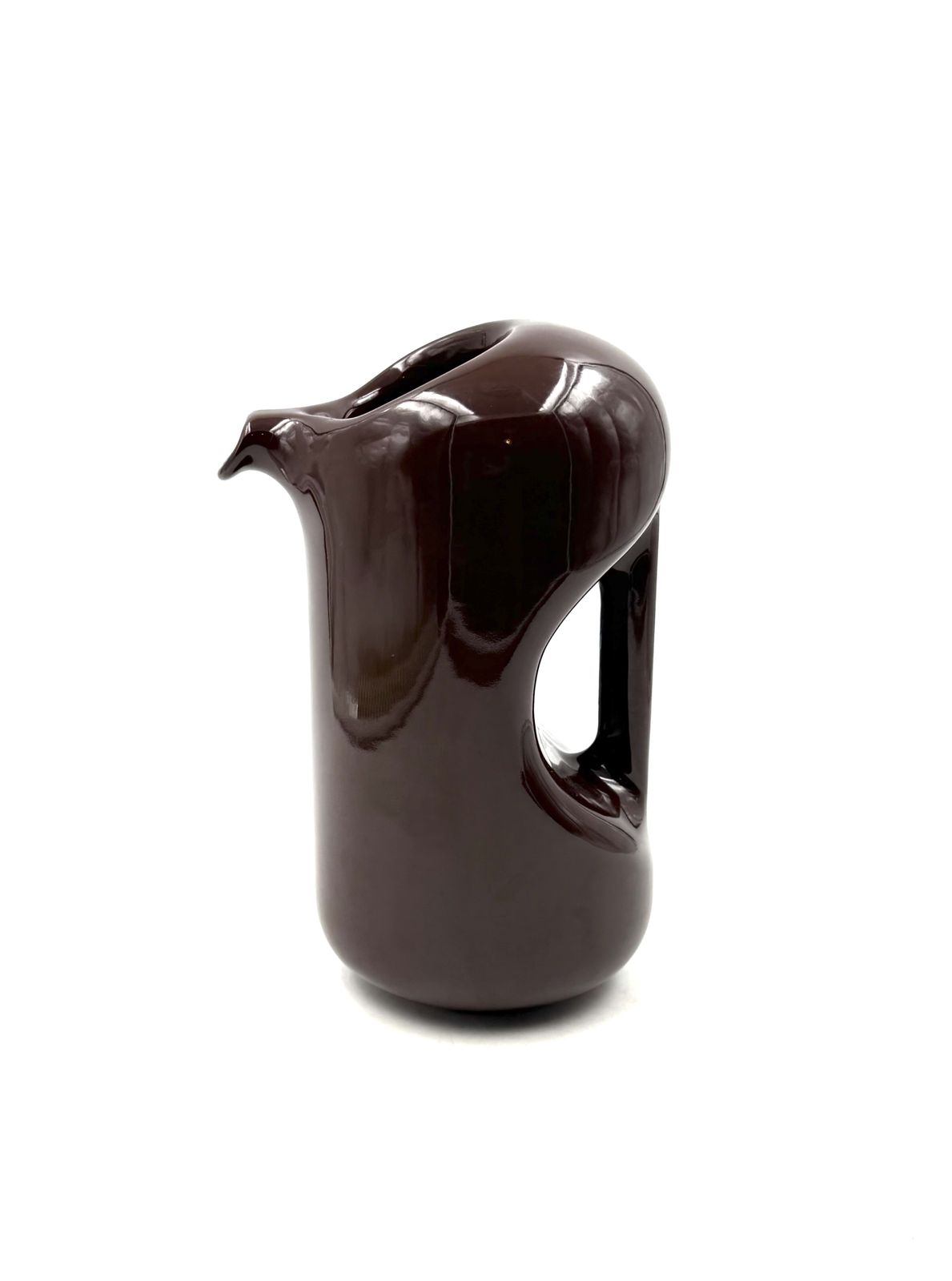 Mid Century Modern Brown Ceramic Vase / Jug, Il Picchio Italy 1970s