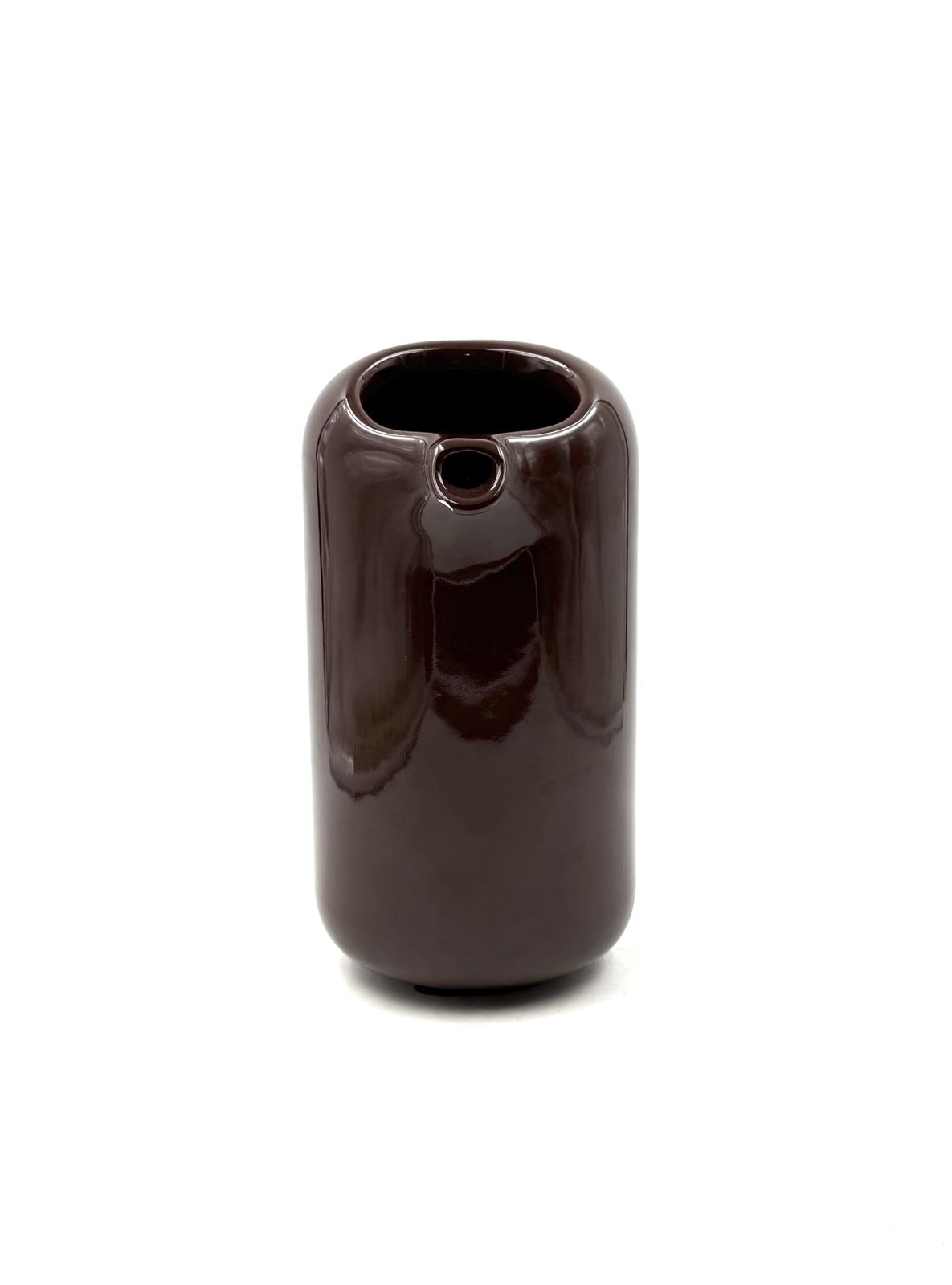 Mid Century Modern Brown Ceramic Vase / Jug, Il Picchio Italy 1970s photo vintage