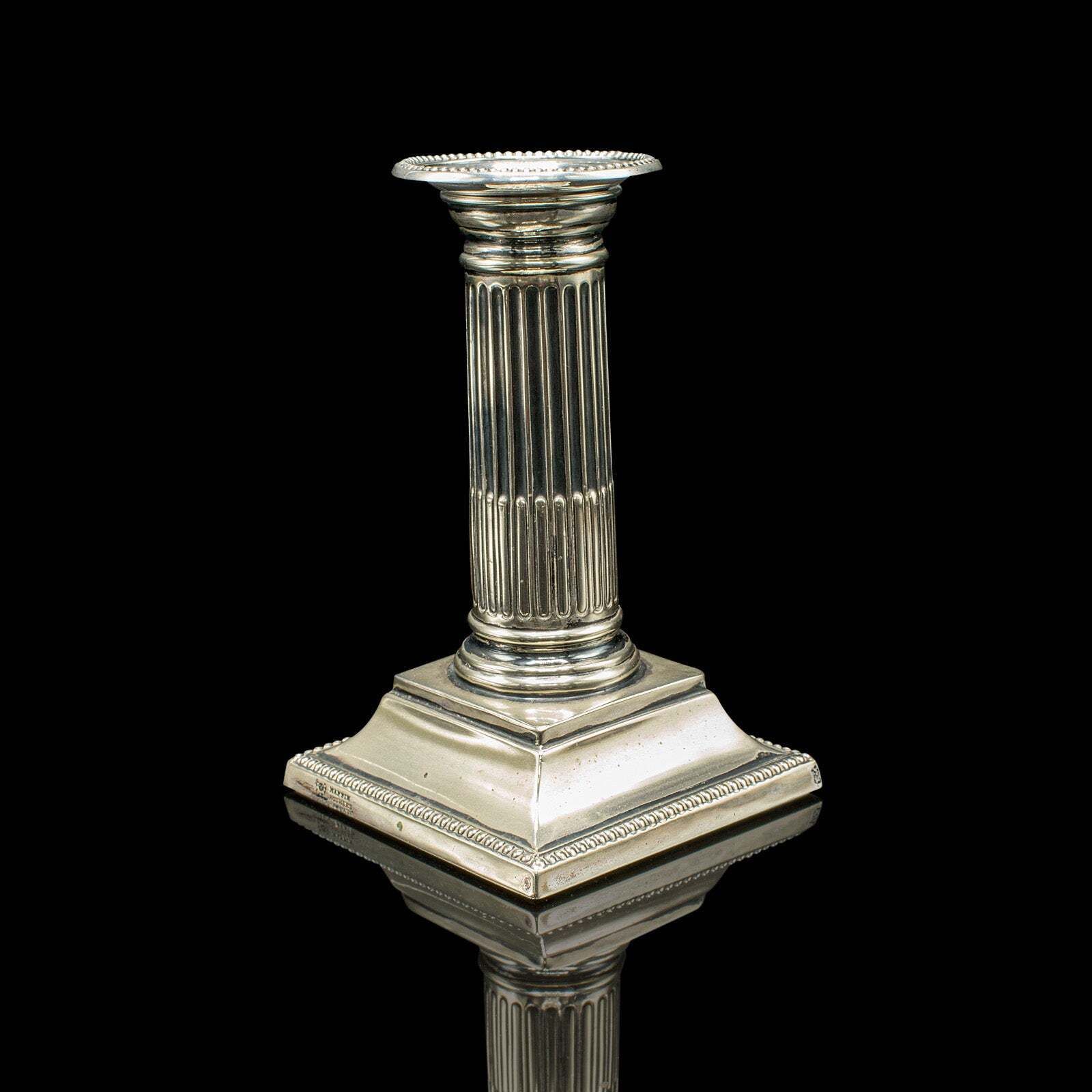 Pair Of Antique Candlesticks, English, Silver Plate, Candle Stand, Victorian photo vinterior
