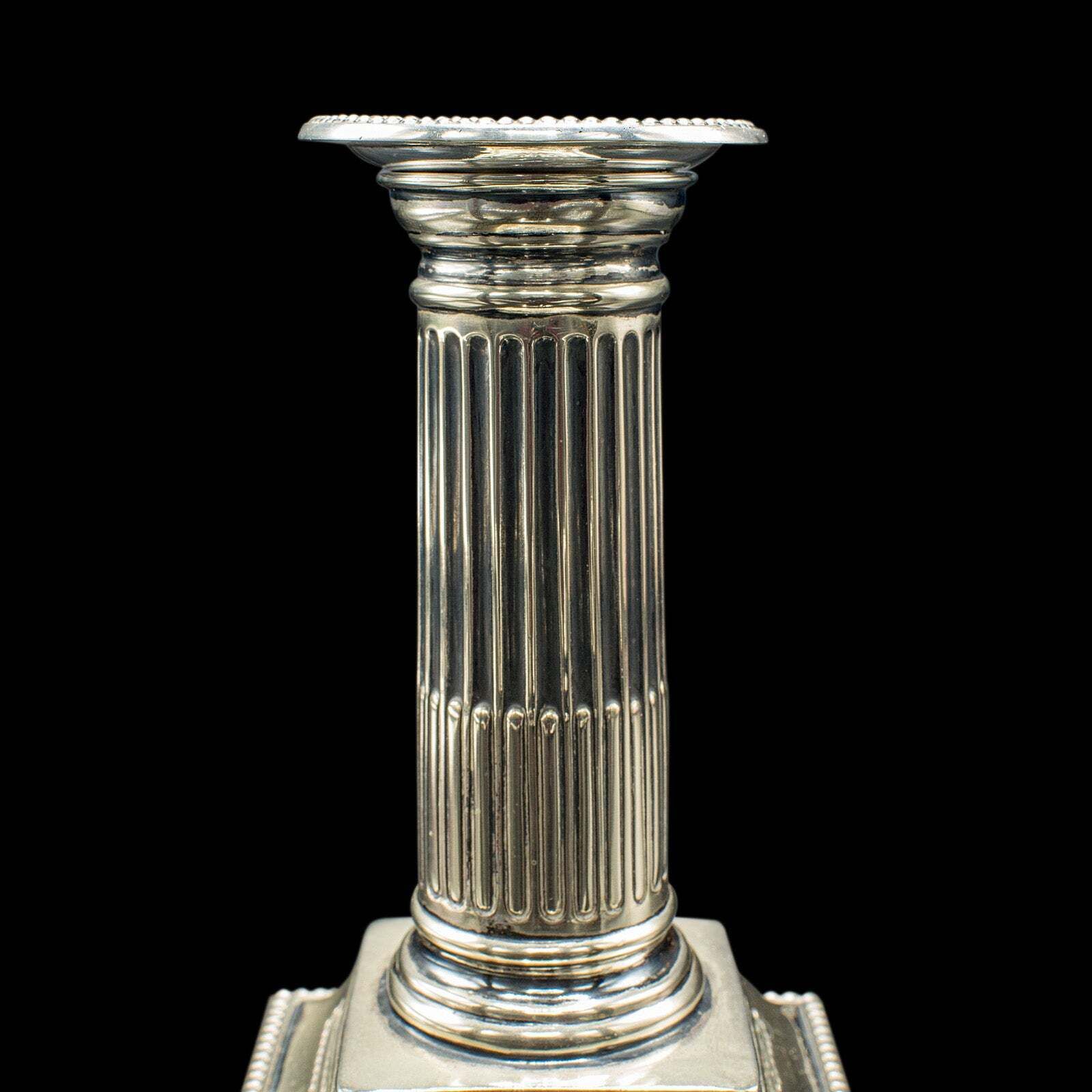 Pair Of Antique Candlesticks, English, Silver Plate, Candle Stand, Victorian photo buy